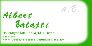 albert balajti business card